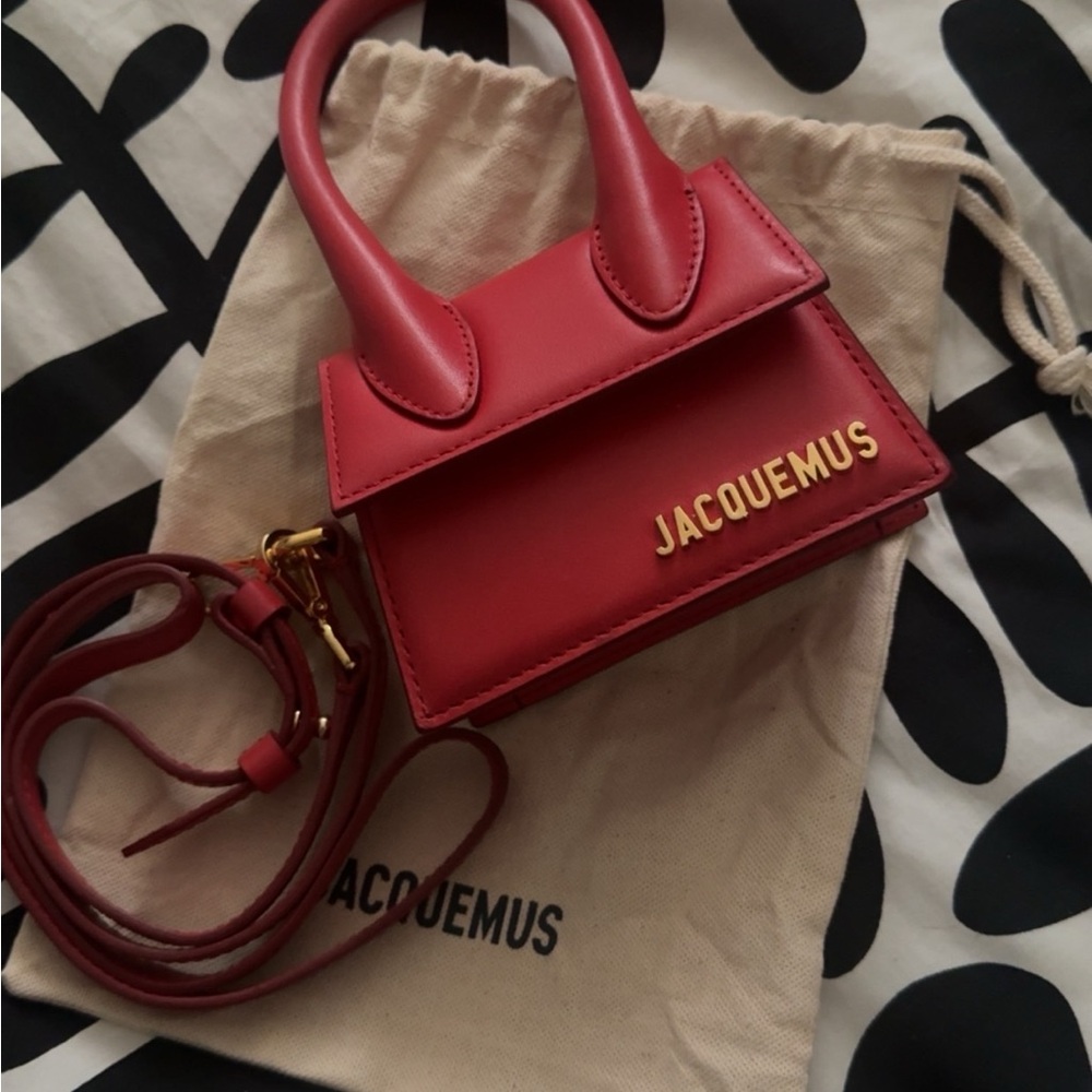 Jacquemus Red Le Chiquito Mini Bag with Gold Hardware